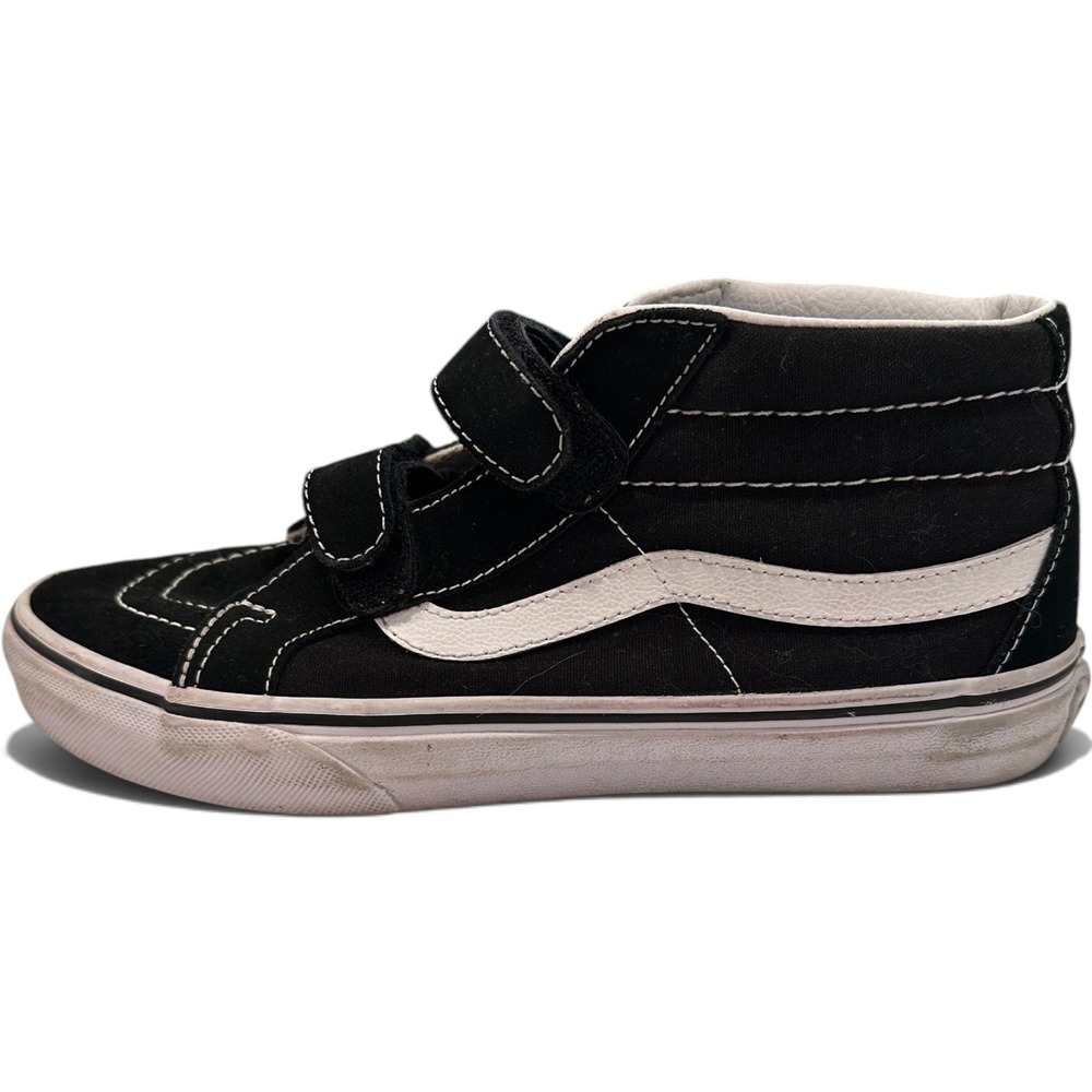 Vans Sk8-Mid Reissue V Black White Suede Canvas Kids Sneakers Size 5.5 Junior